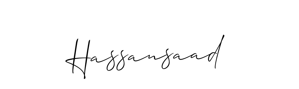 How to make Hassansaad name signature. Use Allison_Script style for creating short signs online. This is the latest handwritten sign. Hassansaad signature style 2 images and pictures png