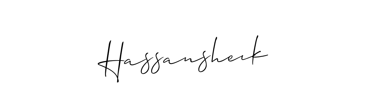 Create a beautiful signature design for name Hassansheık. With this signature (Allison_Script) fonts, you can make a handwritten signature for free. Hassansheık signature style 2 images and pictures png