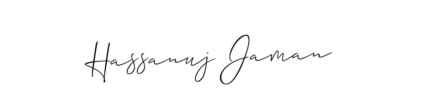 How to Draw Hassanuj Jaman signature style? Allison_Script is a latest design signature styles for name Hassanuj Jaman. Hassanuj Jaman signature style 2 images and pictures png