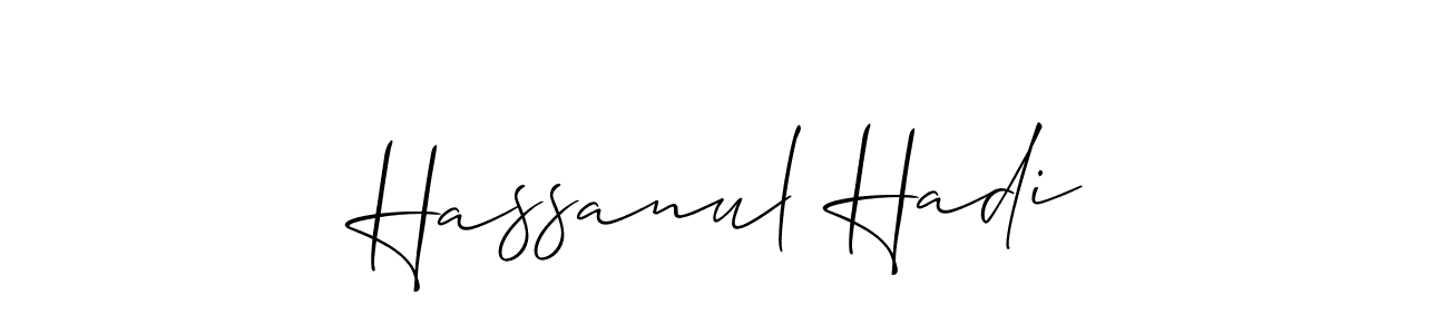 if you are searching for the best signature style for your name Hassanul Hadi. so please give up your signature search. here we have designed multiple signature styles  using Allison_Script. Hassanul Hadi signature style 2 images and pictures png