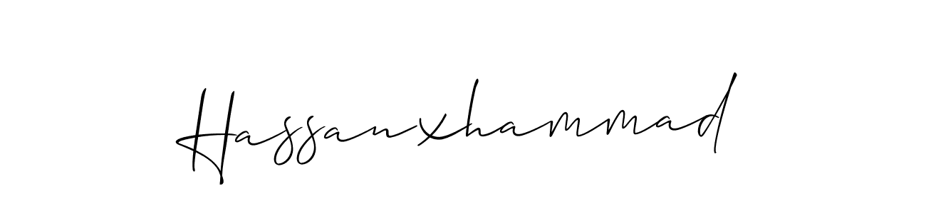 Use a signature maker to create a handwritten signature online. With this signature software, you can design (Allison_Script) your own signature for name Hassanxhammad. Hassanxhammad signature style 2 images and pictures png