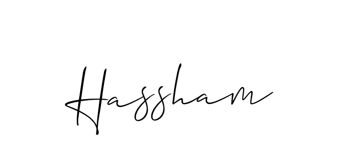 How to Draw Hassham signature style? Allison_Script is a latest design signature styles for name Hassham. Hassham signature style 2 images and pictures png