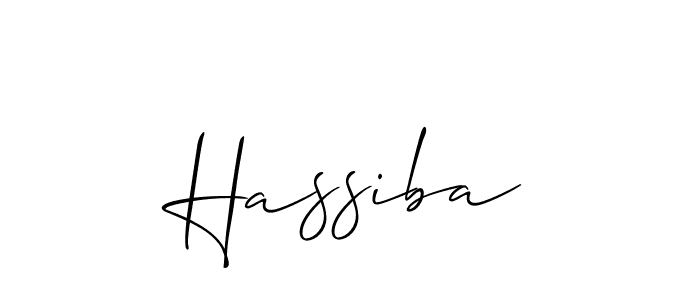 Design your own signature with our free online signature maker. With this signature software, you can create a handwritten (Allison_Script) signature for name Hassiba. Hassiba signature style 2 images and pictures png