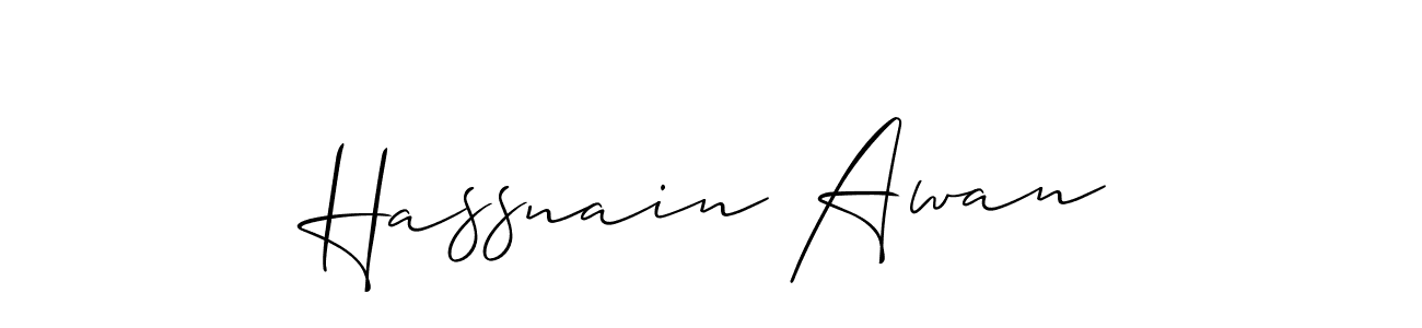 Hassnain Awan stylish signature style. Best Handwritten Sign (Allison_Script) for my name. Handwritten Signature Collection Ideas for my name Hassnain Awan. Hassnain Awan signature style 2 images and pictures png