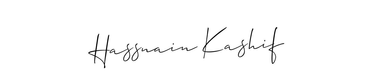 Also we have Hassnain Kashif name is the best signature style. Create professional handwritten signature collection using Allison_Script autograph style. Hassnain Kashif signature style 2 images and pictures png