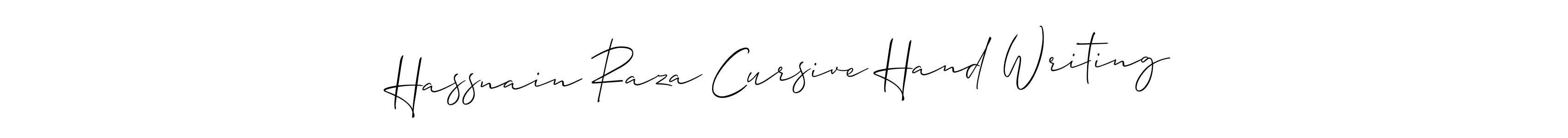 How to Draw Hassnain Raza Cursive Hand Writing signature style? Allison_Script is a latest design signature styles for name Hassnain Raza Cursive Hand Writing. Hassnain Raza Cursive Hand Writing signature style 2 images and pictures png