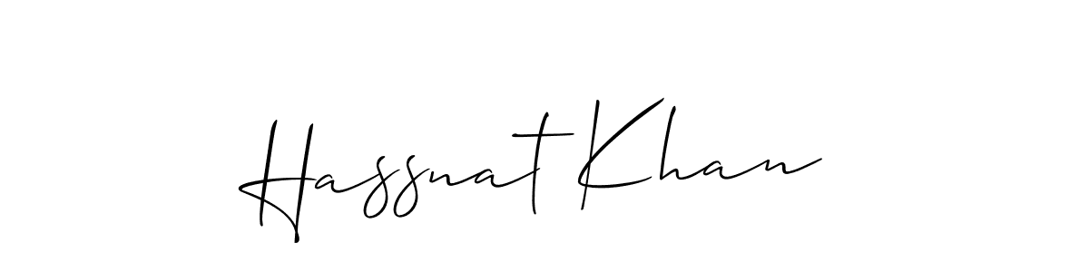 Also we have Hassnat Khan name is the best signature style. Create professional handwritten signature collection using Allison_Script autograph style. Hassnat Khan signature style 2 images and pictures png