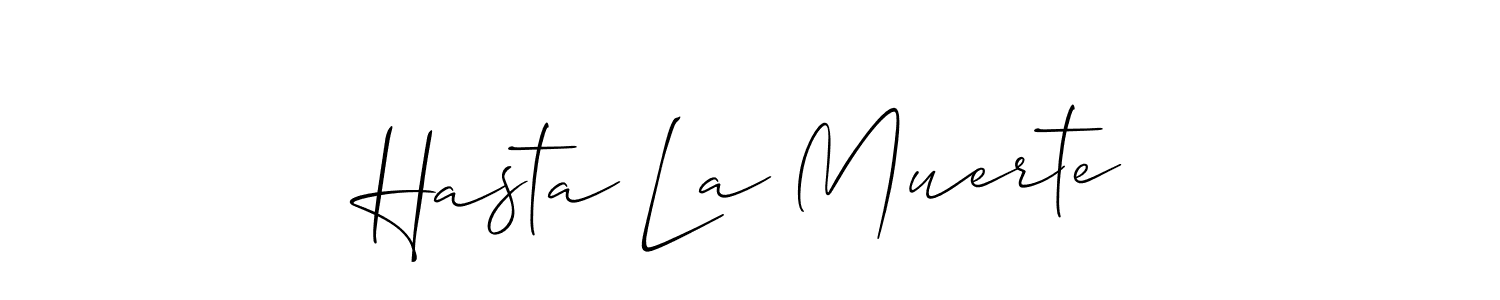 Similarly Allison_Script is the best handwritten signature design. Signature creator online .You can use it as an online autograph creator for name Hasta La Muerte. Hasta La Muerte signature style 2 images and pictures png