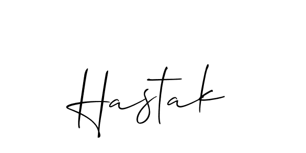 Use a signature maker to create a handwritten signature online. With this signature software, you can design (Allison_Script) your own signature for name Hastak. Hastak signature style 2 images and pictures png