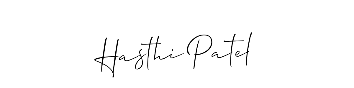 Design your own signature with our free online signature maker. With this signature software, you can create a handwritten (Allison_Script) signature for name Hasthi Patel. Hasthi Patel signature style 2 images and pictures png