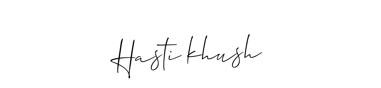 Design your own signature with our free online signature maker. With this signature software, you can create a handwritten (Allison_Script) signature for name Hasti❤khush. Hasti❤khush signature style 2 images and pictures png