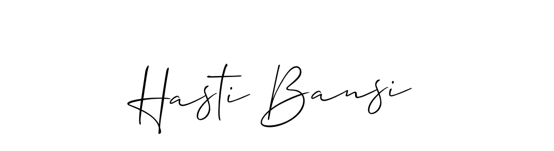 How to make Hasti Bansi signature? Allison_Script is a professional autograph style. Create handwritten signature for Hasti Bansi name. Hasti Bansi signature style 2 images and pictures png