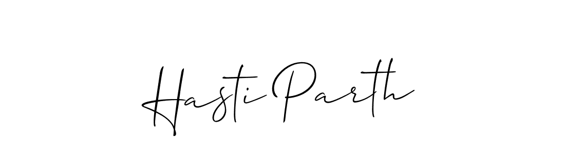 Use a signature maker to create a handwritten signature online. With this signature software, you can design (Allison_Script) your own signature for name Hasti Parth. Hasti Parth signature style 2 images and pictures png