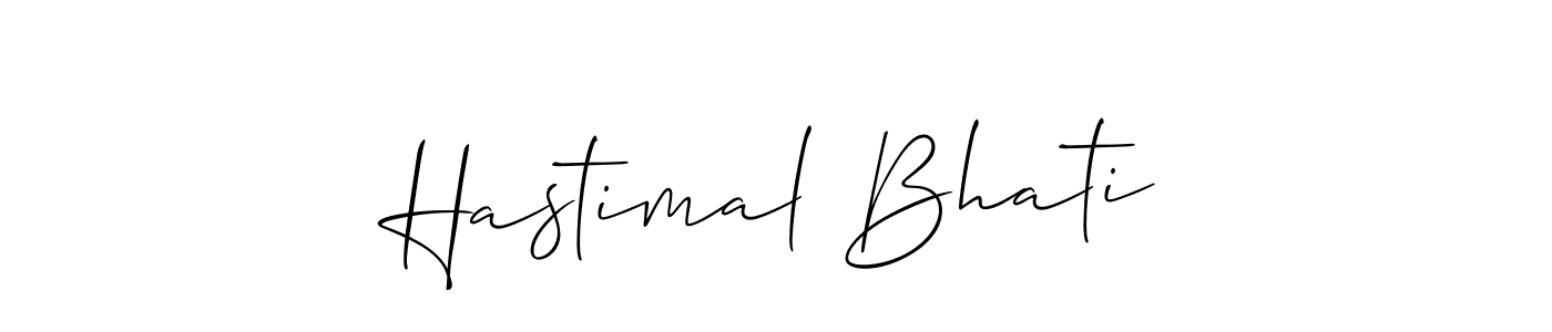 How to make Hastimal Bhati name signature. Use Allison_Script style for creating short signs online. This is the latest handwritten sign. Hastimal Bhati signature style 2 images and pictures png
