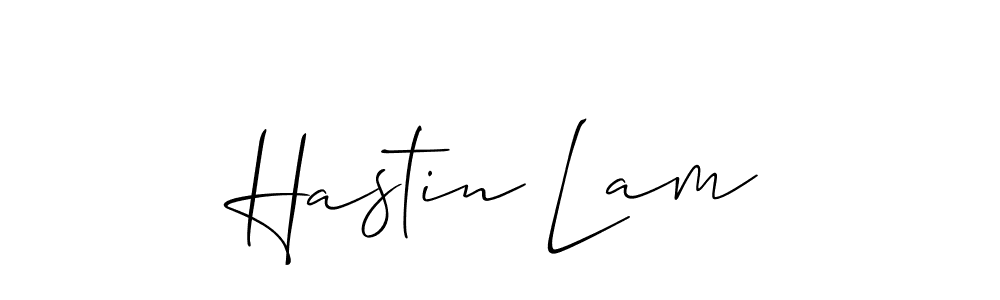 You should practise on your own different ways (Allison_Script) to write your name (Hastin Lam) in signature. don't let someone else do it for you. Hastin Lam signature style 2 images and pictures png