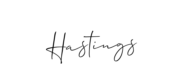 Make a short Hastings signature style. Manage your documents anywhere anytime using Allison_Script. Create and add eSignatures, submit forms, share and send files easily. Hastings signature style 2 images and pictures png