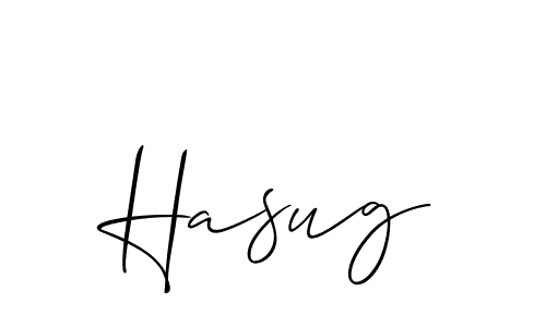 You should practise on your own different ways (Allison_Script) to write your name (Hasug) in signature. don't let someone else do it for you. Hasug signature style 2 images and pictures png
