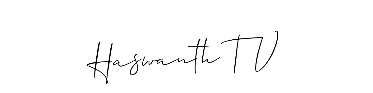 Similarly Allison_Script is the best handwritten signature design. Signature creator online .You can use it as an online autograph creator for name Haswanth T V. Haswanth T V signature style 2 images and pictures png