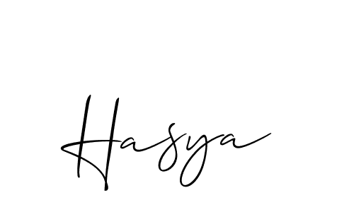 Create a beautiful signature design for name Hasya. With this signature (Allison_Script) fonts, you can make a handwritten signature for free. Hasya signature style 2 images and pictures png