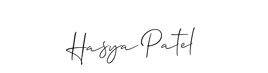 Use a signature maker to create a handwritten signature online. With this signature software, you can design (Allison_Script) your own signature for name Hasya Patel. Hasya Patel signature style 2 images and pictures png