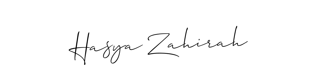 Use a signature maker to create a handwritten signature online. With this signature software, you can design (Allison_Script) your own signature for name Hasya Zahirah. Hasya Zahirah signature style 2 images and pictures png