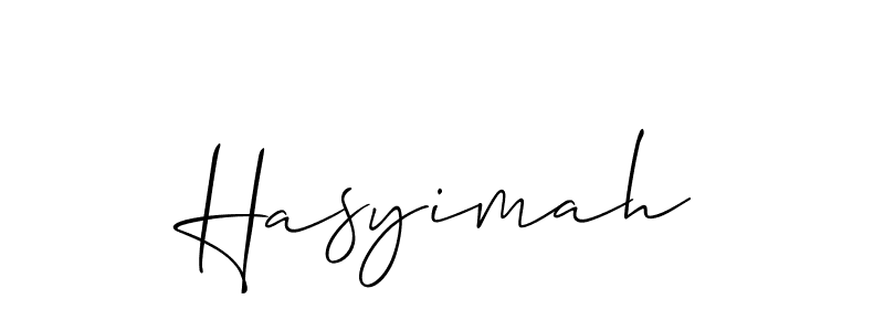 Design your own signature with our free online signature maker. With this signature software, you can create a handwritten (Allison_Script) signature for name Hasyimah. Hasyimah signature style 2 images and pictures png