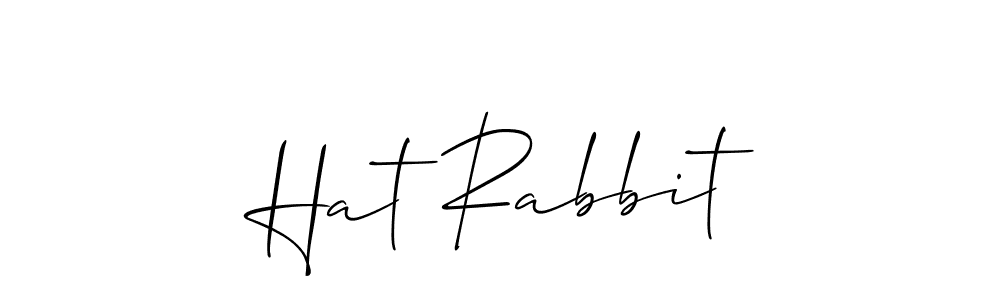 Allison_Script is a professional signature style that is perfect for those who want to add a touch of class to their signature. It is also a great choice for those who want to make their signature more unique. Get Hat Rabbit name to fancy signature for free. Hat Rabbit signature style 2 images and pictures png