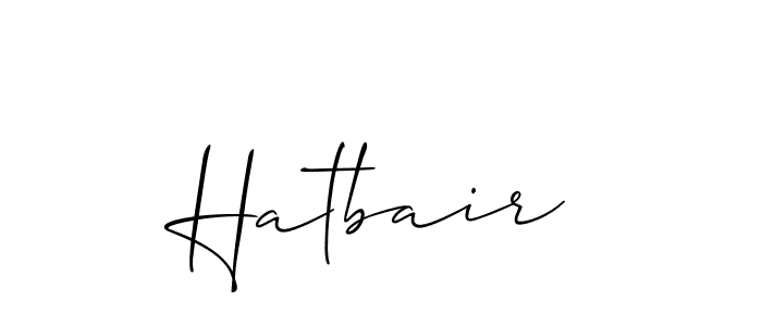 How to make Hatbair signature? Allison_Script is a professional autograph style. Create handwritten signature for Hatbair name. Hatbair signature style 2 images and pictures png