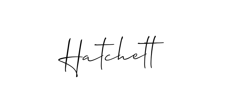 Use a signature maker to create a handwritten signature online. With this signature software, you can design (Allison_Script) your own signature for name Hatchett. Hatchett signature style 2 images and pictures png