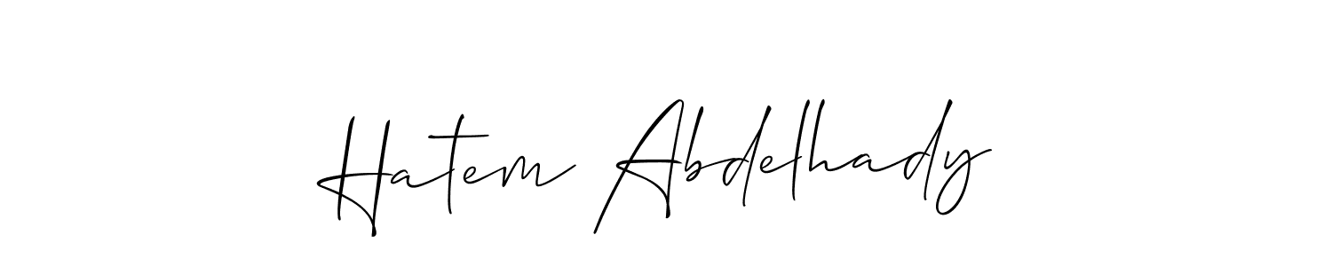 if you are searching for the best signature style for your name Hatem Abdelhady. so please give up your signature search. here we have designed multiple signature styles  using Allison_Script. Hatem Abdelhady signature style 2 images and pictures png