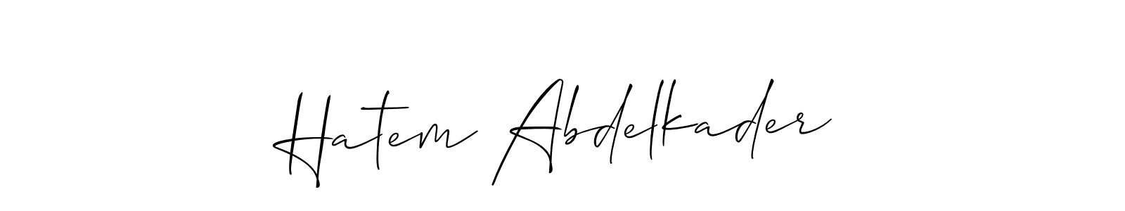 Design your own signature with our free online signature maker. With this signature software, you can create a handwritten (Allison_Script) signature for name Hatem Abdelkader. Hatem Abdelkader signature style 2 images and pictures png