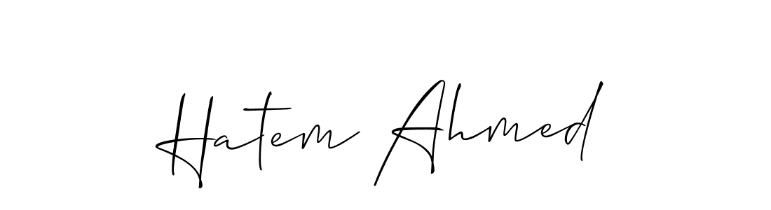 Hatem Ahmed stylish signature style. Best Handwritten Sign (Allison_Script) for my name. Handwritten Signature Collection Ideas for my name Hatem Ahmed. Hatem Ahmed signature style 2 images and pictures png