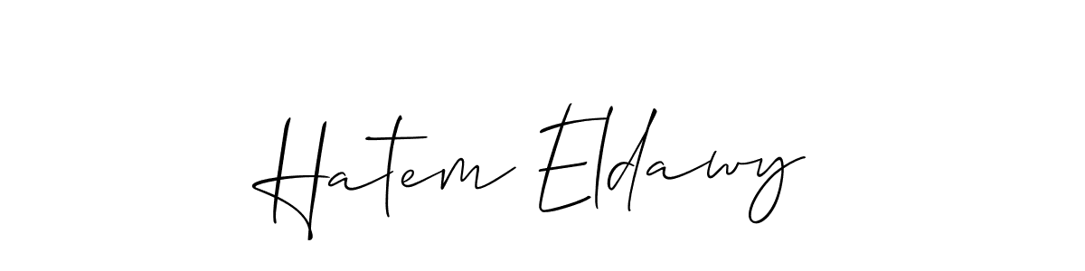 How to make Hatem Eldawy signature? Allison_Script is a professional autograph style. Create handwritten signature for Hatem Eldawy name. Hatem Eldawy signature style 2 images and pictures png