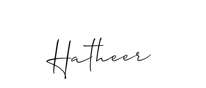 Create a beautiful signature design for name Hatheer. With this signature (Allison_Script) fonts, you can make a handwritten signature for free. Hatheer signature style 2 images and pictures png
