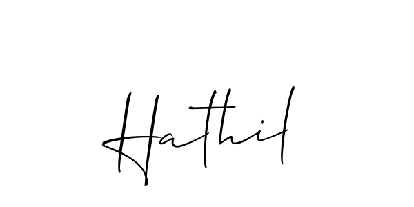 if you are searching for the best signature style for your name Hathil. so please give up your signature search. here we have designed multiple signature styles  using Allison_Script. Hathil signature style 2 images and pictures png