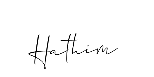 Make a beautiful signature design for name Hathim. With this signature (Allison_Script) style, you can create a handwritten signature for free. Hathim signature style 2 images and pictures png