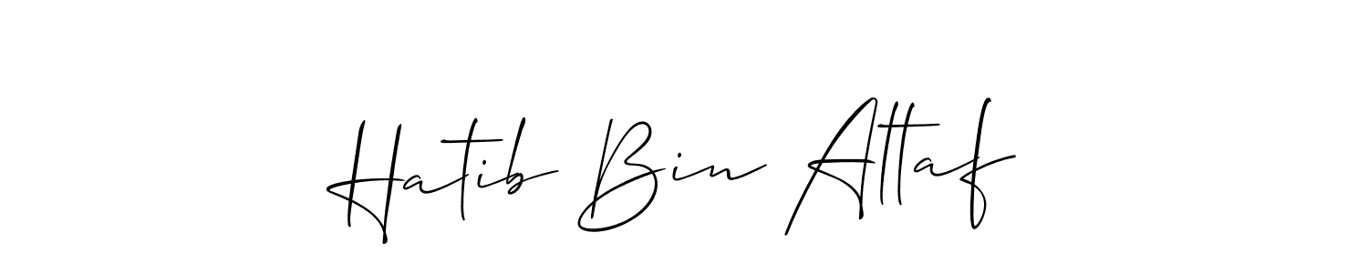 How to Draw Hatib Bin Altaf signature style? Allison_Script is a latest design signature styles for name Hatib Bin Altaf. Hatib Bin Altaf signature style 2 images and pictures png