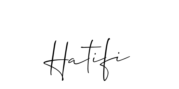Similarly Allison_Script is the best handwritten signature design. Signature creator online .You can use it as an online autograph creator for name Hatifi. Hatifi signature style 2 images and pictures png