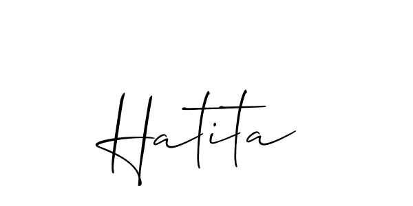 The best way (Allison_Script) to make a short signature is to pick only two or three words in your name. The name Hatita include a total of six letters. For converting this name. Hatita signature style 2 images and pictures png