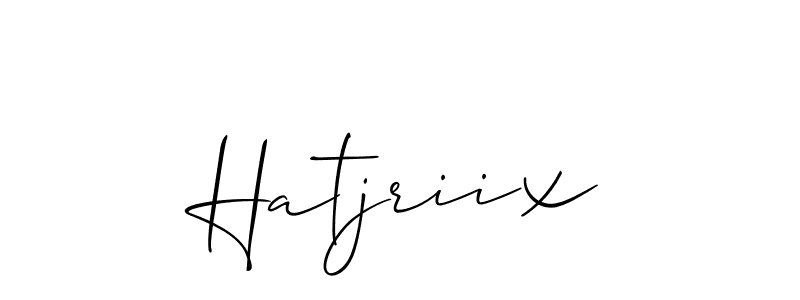 The best way (Allison_Script) to make a short signature is to pick only two or three words in your name. The name Hatjriix include a total of six letters. For converting this name. Hatjriix signature style 2 images and pictures png