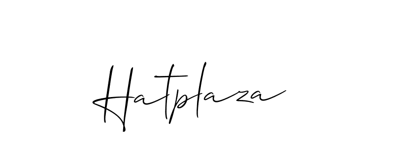 Use a signature maker to create a handwritten signature online. With this signature software, you can design (Allison_Script) your own signature for name Hatplaza. Hatplaza signature style 2 images and pictures png