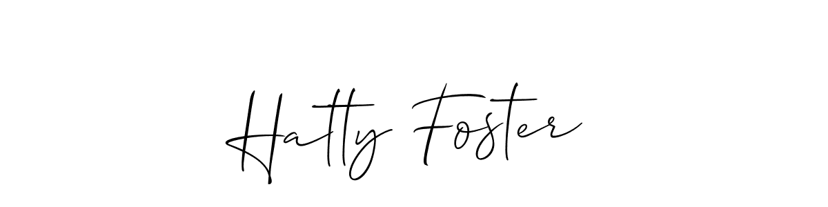 You should practise on your own different ways (Allison_Script) to write your name (Hatty Foster) in signature. don't let someone else do it for you. Hatty Foster signature style 2 images and pictures png