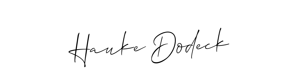 Hauke Dodeck stylish signature style. Best Handwritten Sign (Allison_Script) for my name. Handwritten Signature Collection Ideas for my name Hauke Dodeck. Hauke Dodeck signature style 2 images and pictures png