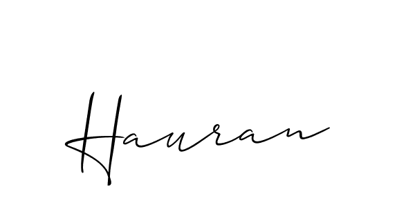 Use a signature maker to create a handwritten signature online. With this signature software, you can design (Allison_Script) your own signature for name Hauran. Hauran signature style 2 images and pictures png