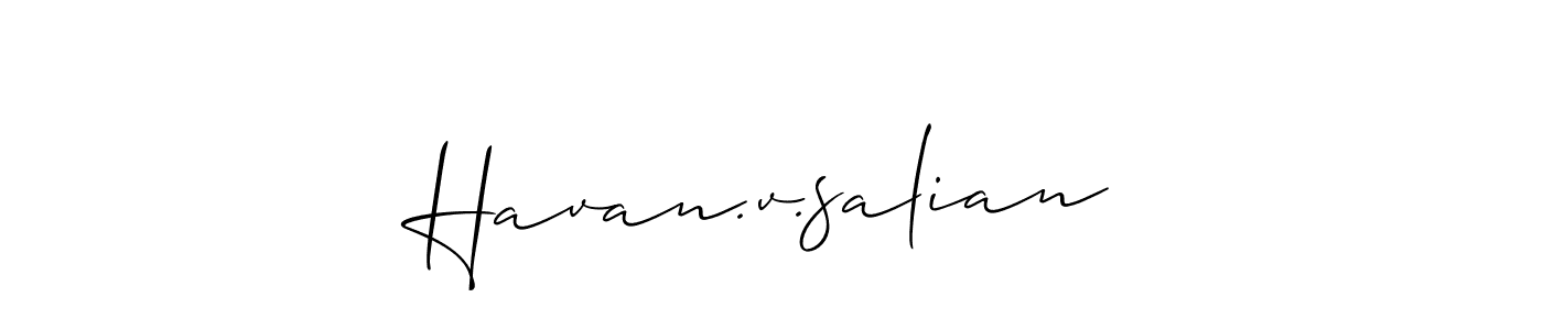 if you are searching for the best signature style for your name Havan.v.salian. so please give up your signature search. here we have designed multiple signature styles  using Allison_Script. Havan.v.salian signature style 2 images and pictures png