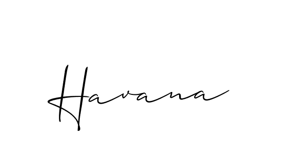 Design your own signature with our free online signature maker. With this signature software, you can create a handwritten (Allison_Script) signature for name Havana. Havana signature style 2 images and pictures png