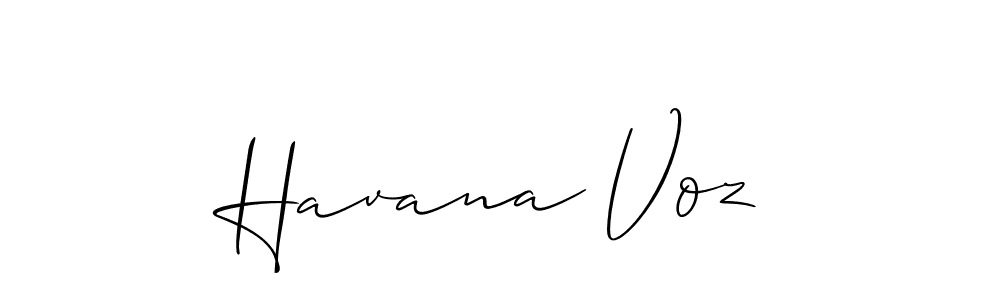 How to Draw Havana Voz signature style? Allison_Script is a latest design signature styles for name Havana Voz. Havana Voz signature style 2 images and pictures png