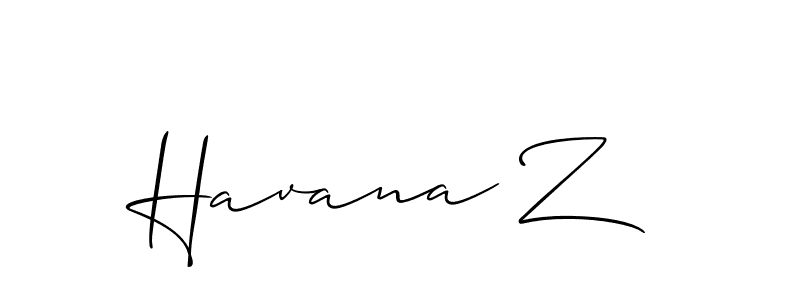 Make a beautiful signature design for name Havana Z. With this signature (Allison_Script) style, you can create a handwritten signature for free. Havana Z signature style 2 images and pictures png