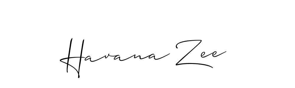 The best way (Allison_Script) to make a short signature is to pick only two or three words in your name. The name Havana Zee include a total of six letters. For converting this name. Havana Zee signature style 2 images and pictures png