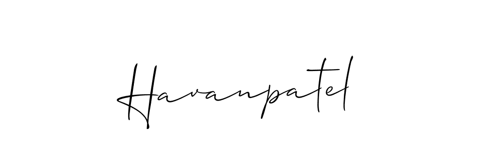 How to make Havanpatel signature? Allison_Script is a professional autograph style. Create handwritten signature for Havanpatel name. Havanpatel signature style 2 images and pictures png